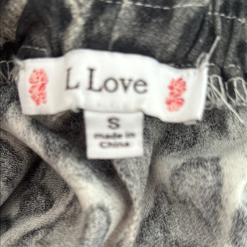 L Love Gray and Black Track Pants with Tapered Leg Design - Picture 8 of 8